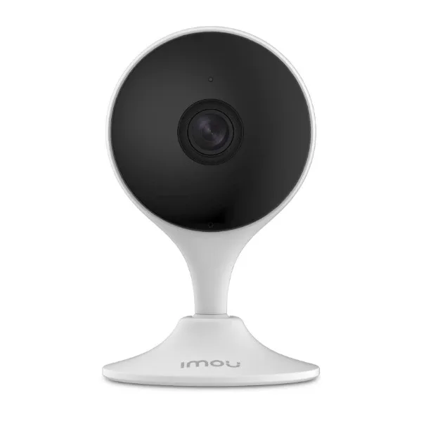 IMOU Cue 2 2MP indoor security camera in white with a black lens face, standing on its moulded base on a white background